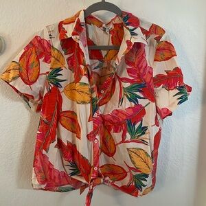 Nine West button up shirt with tie size XXL